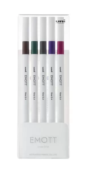 Лайнери Uni EMOTT 0.4 мм fine line Vintage Color 5 кольорів PEM-SY/5C.03VC