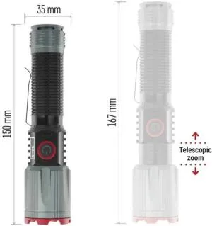 Ліхтар акумуляторний Emos 1200 Lm 2200 mAh метал фокус P3121, Ліхтарики - фото 6