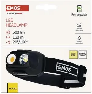 Фонарь налобный аккумуляторный Emos COB LED 500 Lm Li-pol 1200 mAh P3542, Фонарики - фото 6
