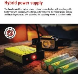 Ліхтар налобний акумуляторний Emos 550 Lm 110 m Li-Pol 1000 mAh 3 AAA P3546, Ліхтарики - фото 4