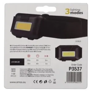 Фонарь налобный Emos 110 Lm 3 AAА пластиковый P3537, Фонарики - фото 2