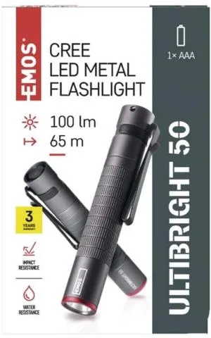 Ліхтар ручний Emos Ultibright 50 100 Lm 1xAAA метал P3150, Ліхтарики - фото 3