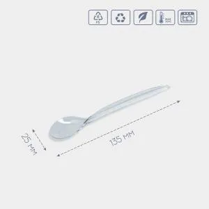 Ложки одноразові десертні преміум прозорі 01140155, Одноразові ложки - фото 1
