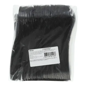 Ложка столовая одноразовая черная Buroclean EuroStandart 18см 100шт 1080224, Одноразовые ложки - фото 1