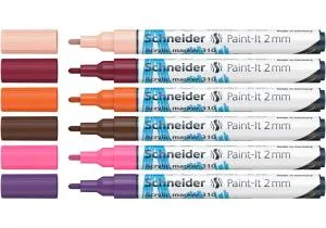 Маркер SCHNEIDER акриловий декоративний Paint-it 310 2мм Wallet Set3 6 кольорів S120197, Спеціальні маркери - фото 1