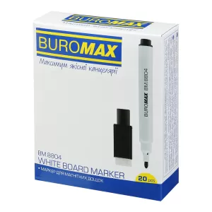 Маркер Buromax для магнітних дошок чорний 1-2 мм BM.8804 - Фото 2