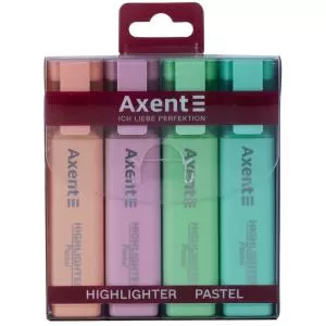 Набір текстових маркерів AXENT Highlighter 2537-80-A 1-5 мм клиноподібні пастель 4 шт. - Фото 1