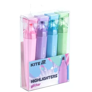 Маркер Highlighter Kite Creative Glitter 4 шт K24-1146-4 - Фото 2