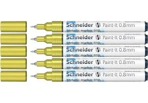Маркер металлик Schneider Paint-It 0,8 мм золотой ML01001066, Маркеры специальные - фото 12