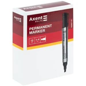 Маркер Permanent AXENT Standard 1-4 мм клиноподібний чорний D2607-01, Маркери перманентні, водостійкі - фото 2