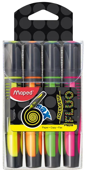Маркер текстовый набор 4 шт.FLUO PEPS Max блистер Maped MP.742947 ассорти