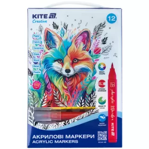 Маркери-пензлики акрилові 12 шт Kite Creative K-1159