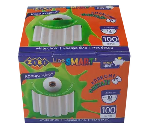 Мел белый круглый 100шт картонная коробка SMART Line ZiBi ZB.6716-12 - Фото 1