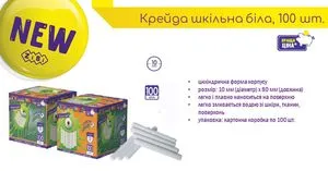 Мел белый круглый 100шт картонная коробка SMART Line ZiBi ZB.6716-12 - Фото 2