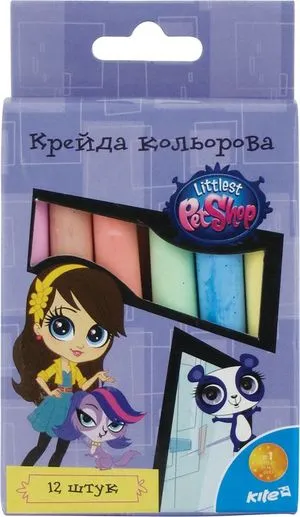 Мел цветной 12 шт. Kite PS15-075K Pet Shop