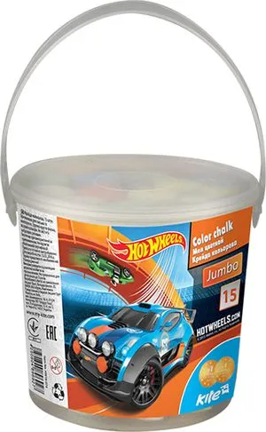 Крейда кольоровий Jumbo 15 шт. у відрі Hot Wheels Kite HW16-074