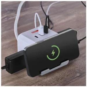 Сетевой адаптер удлинитель Emos 2 розетки 2 м 1,5 мм USB-A USB-C Qi P0222CQ, Сетевые фильтры (удлинители) - фото 10