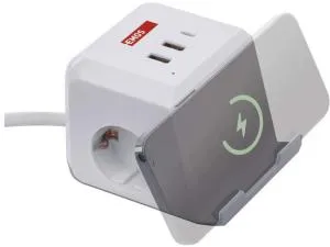 Сетевой адаптер удлинитель Emos 2 розетки 2 м 1,5 мм USB-A USB-C Qi P0222CQ, Сетевые фильтры (удлинители) - фото 8