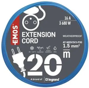 Мережевий подовжувач Emos 1 розетка 20 м 1,5 мм IP44 силікон P01520W, Мережеві фільтри (подовжувачі) - фото 6