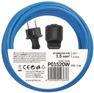 Мережевий подовжувач Emos 1 розетка 20 м 1,5 мм IP44 силікон P01520W, Мережеві фільтри (подовжувачі) - фото 7