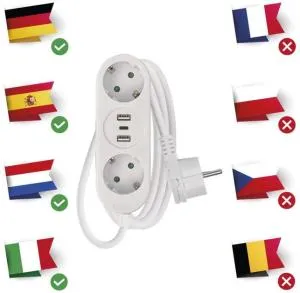 Мережевий подовжувач Emos 2 розетки 1,5м 1,5мм USB-A P0221U, Мережеві фільтри (подовжувачі) - фото 4