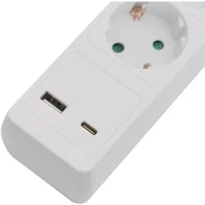 Сетевой удлинитель Emos 3 розетки 2 м 1,5 мм USB-A USB-C P1322CU, Сетевые фильтры (удлинители) - фото 5