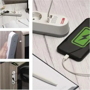 Сетевой удлинитель EMOS 3 розетки 2 м 16A 3680Вт USB-A USB-C P1322FC, Сетевые фильтры (удлинители) - фото 6