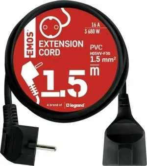 Сетевой удлинитель EMOS 1 розетка 1,5 м PC0121R, Сетевые фильтры (удлинители) - фото 3