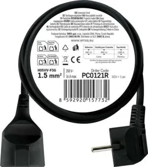 Сетевой удлинитель EMOS 1 розетка 1,5 м PC0121R, Сетевые фильтры (удлинители) - фото 4