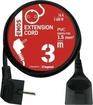 Мережевий подовжувач EMOS 1 розетка 3 м PC0123R, Мережеві фільтри (подовжувачі) - фото 3