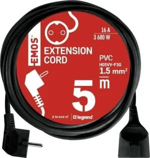 Мережевий подовжувач EMOS 1 розетка 5 м PC0125R, Мережеві фільтри (подовжувачі) - фото 3