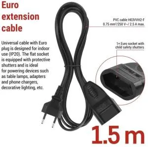 Сетевой удлинитель EMOS 1 розетка 1,5 м PC01301, Сетевые фильтры (удлинители) - фото 5