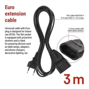Сетевой удлинитель EMOS 1 розетка 3 м PC01303, Сетевые фильтры (удлинители) - фото 4