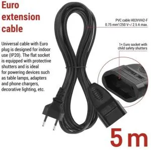 Мережевий подовжувач EMOS 1 розетка 5 м PC01305, Мережеві фільтри (подовжувачі) - фото 4