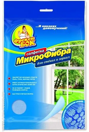 Микрофибра-салфетка Фрекен Бок для стекол и зеркал 35х35см 0146538