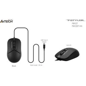 Мышка A4Tech FM12ST USB Black (4711421990271) U0897572, Мышки - фото 2