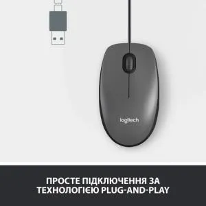 Мышка Logitech M100 USB Black (910-006652) U0763728, Мышки - фото 4