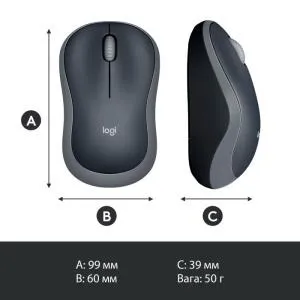 Мышка Logitech M185 swift grey (910-002238) B0004852, Мышки - фото 1