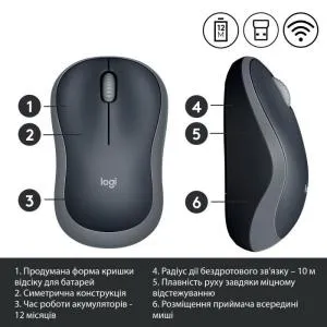 Мышка Logitech M185 swift grey (910-002238) B0004852, Мышки - фото 6