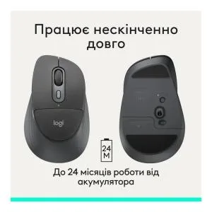 Мышка Logitech Signature Comfort Plus M850L Wireless/USB-C Graphite (910-007715) U1178465, Мышки - фото 2