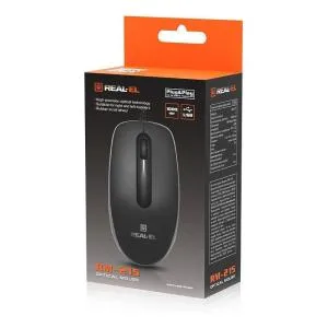 Мышка REAL-EL RM-215 USB Black/Gray (EL123200037) U0984710, Мышки - фото 1
