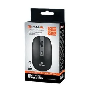 Мышка REAL-EL RM-303 Wireless Black/Grey (EL123200021) U0284107, Мышки - фото 1