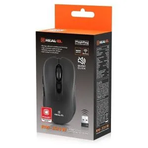 Мышка REAL-EL RM-331W Wireless Black (EL123200044) U0984799, Мышки - фото 1