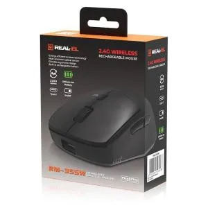 Мышка REAL-EL RM-355W Wireless Black (EL123200054) U1108575, Мышки - фото 1