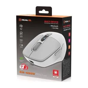 Мышка REAL-EL RM-480W Wireless/Bluetooth White (EL123200050) U0984817, Мышки - фото 1