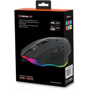 Мышка REAL-EL RM-555 USB Black (EL123200032) U0424260, Мышки - фото 1