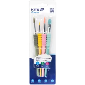 Набор из 4-х кистей с гриппом синтетика Kite Creative K-334 - Фото 4