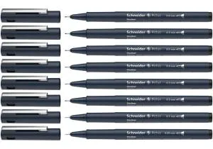 Набор лайнеров SCHNEIDER PICTUS для черчения и рисования 8 шт черный S197598, Ручки-линеры (лайнеры) - фото 1
