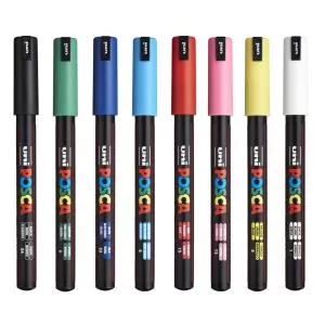 Набір маркерів Uni POSCA 0.7 мм 8 штук PC-1MR 8C - Фото 3