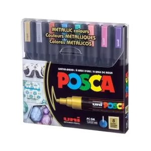 Комплект маркеров Uni POSCA 8 шт PC-5M METALLIC COLOR 8C